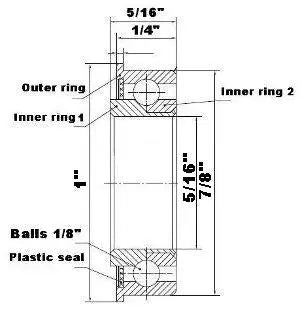 F1028 Palier à bride - Complément complet - 5/16" x 7/8" x 5/16"