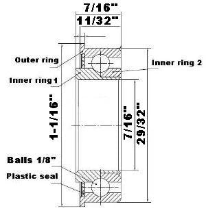 F1429 Flanged Bearing - Full Complement - 7/16" x 29/32" x 7/16"