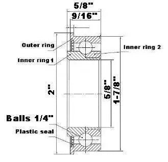 F2060 Flanged Bearing - Full Complement - 5/8" x 1-7/8"x5/8"