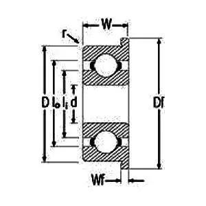 F70-25 Flanged Bearing 25x50x70x12mm for Embroidery Machine