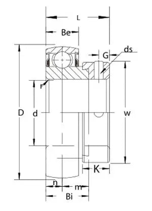 FH204-12G Palier à insert Collier de blocage excentrique Palier 3/4"