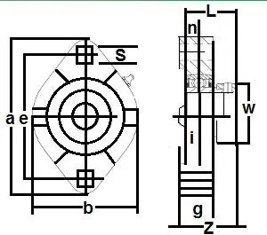 FHFLCTQ205-16 แบริ่งหน้าแปลนดักไทล์แบบเรียบ 2 สกรู 1