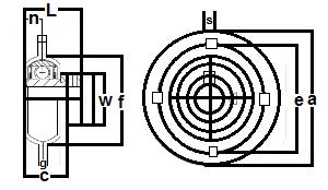 FHPFFZ208-24G فلانجة فولاذ مضغوط بأربعة براغي 1-1/2" محمل