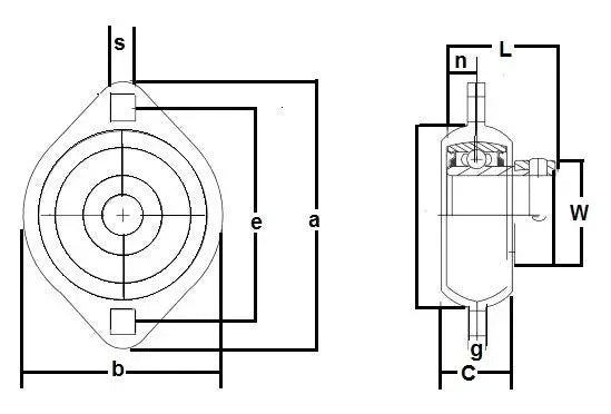 Bride de palier FHPFLZ201-8 en acier embouti 2 boulons 1/2" palier