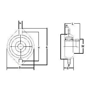 FHPFLZ205-14 Lagerflens Geperst Staal 2 Bouten 7/8" Lager