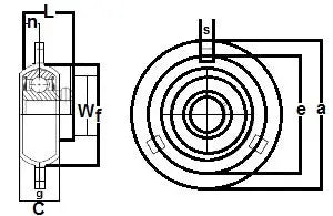 FHPFZ205-14 Kołnierzowa stal tłoczona 3-śrubowa 7/8" łożysko