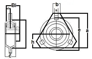FHSPFTZ204-13 Flanş 3 Cıvata Üçgen 11/16" Rulman