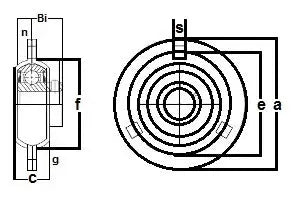 FHSPFZ202-10 Flens Geperst Staal 3 Bouten 1/4" Lager