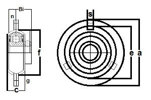 FHSPFZ207-22 فلانجة فولاذ مضغوط 3 براغي 1-3/8" محمل