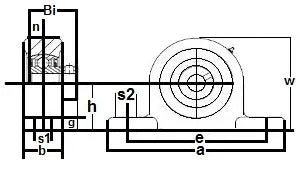 FHSPW205-14G Kussenblok Gietijzer 7/8 Lager