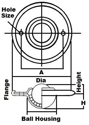 FSBT-1 1/2 CS/SS Ball Transfer 1-1/2 Main Ball Ball Transfer Units