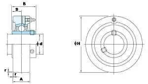 محمل FYH UCC212-39 2 7/16 محمل مثبت بكارتريدج