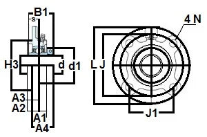 FYH NCFC208-24 Bearing 1-1/2" Round Flange Cartidge Bearing