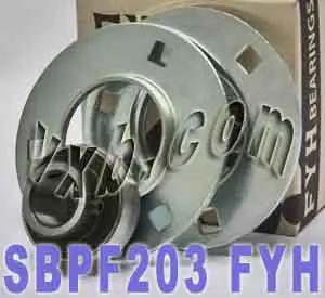 FYH SBPF203 17 mm wytłoczone okrągłe 3-śrubowe łożysko zamontowane