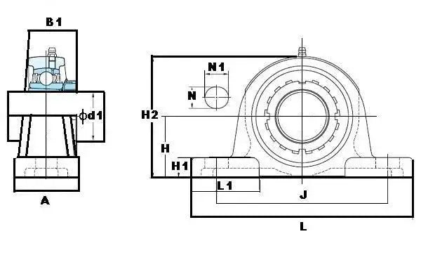 FYH UKP311 50mm Pillow Block Tapered bore adapter Mounted Bearing