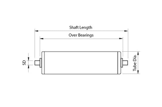 Galvanized Conveyor Rollers 25mm diameter roller Length 600mm