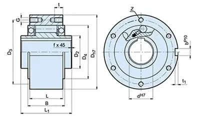 GFRN12 12mm Bore One-Way Clutch - Keyway 12x62x42mm