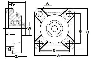 GRF209-26 Vòng bi mặt bích tiêu chuẩn 4 bu lông 1 5/8"