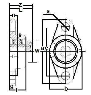 GRFT211-34 Vòng bi mặt bích tiêu chuẩn 2 bu lông 2 1/8" GRIP-IT 360