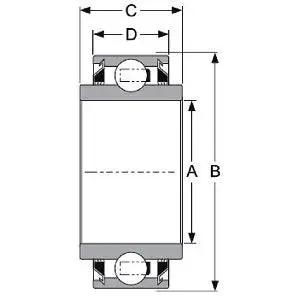 GW208PPB5 Relube Square Bore 1-1/8" Bore Bearing