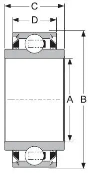 GW210PPB6 Two Triple Lip Seals Square Bore 1.180" Bore Bearing