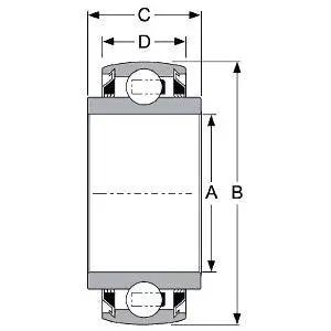 GW211PP202 Agricultural Ball Bearing - Round 2" Bore