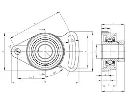 HCFA206 Adjustable Flange Cartridge Bearing Unit 30mm Mounted Bearing - eccentric Collar Lock