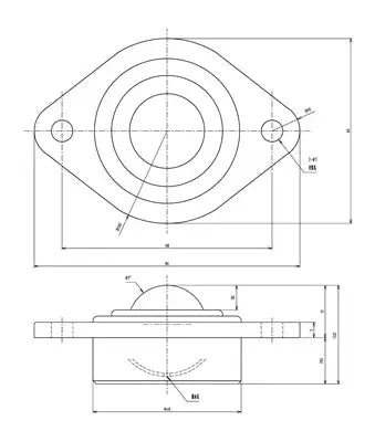 IJH-25 IGUCHI ISB Ball Transfer Unit Special plastic body, lightweight for clean environments.