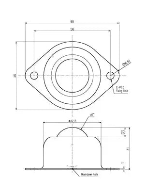 IM-25 IGUCHI Carbon Steel S15CK Ball Transfer Unit