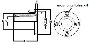 KBF16GUU NB Bearing 16mm Ball Bushings Linear Motion Bearing