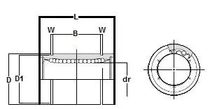LBE20UU NB Bearing 20mm Ball Bushing Linear Motion Bearing