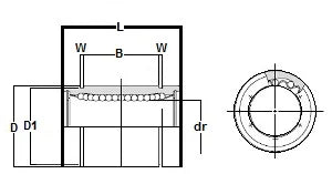 LBE40UUOP NB Open Bearing 40mm Ball Bushing Linear Motion Bearing