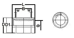 LM6090110AJ NB ตลับลูกปืนเลื่อน 60mm ลูกปืนลูกกลิ้งแบบเส้นตรง