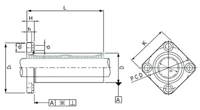 LMEK12LUU 12mm Square Flanged Bushing Linear Motion Bearing