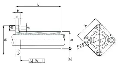 LMEK8LUU 8mm Square Flanged Bushing Linear Motion Bearing