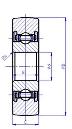 LR207NPPU Looprollager 35x80x17mm - Afgedichte Nokkendrager