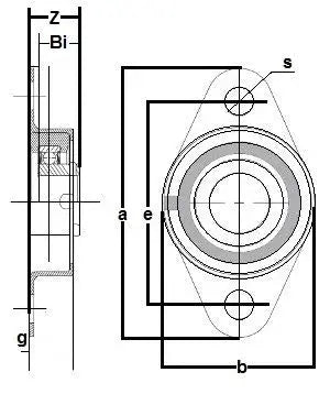 LRCSMRFZ-19L Rulman Flanşı İzoleli Preslenmiş Çelik 2 Civatalı 1 3/16inch