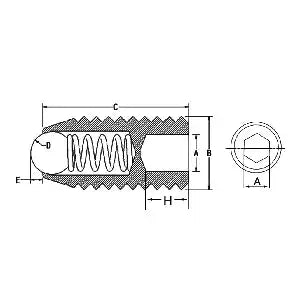 M10 20mm Long Carbon Steel Ball Plunger / Hex Head