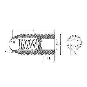 M3 6mm Long Carbon Steel Ball Plunger / Hex Head