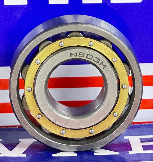 ตลับลูกปืนลูกกลิ้งทรงกระบอก N203M 17x40x12 ตลับลูกปืนทรงกระบอก