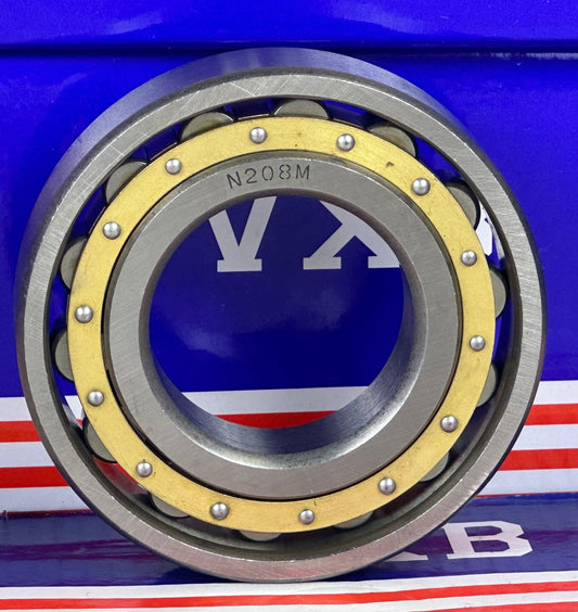 ตลับลูกปืนลูกกลิ้งทรงกระบอก N208M ขนาด 40x80x18 ตลับลูกปืนทรงกระบอก