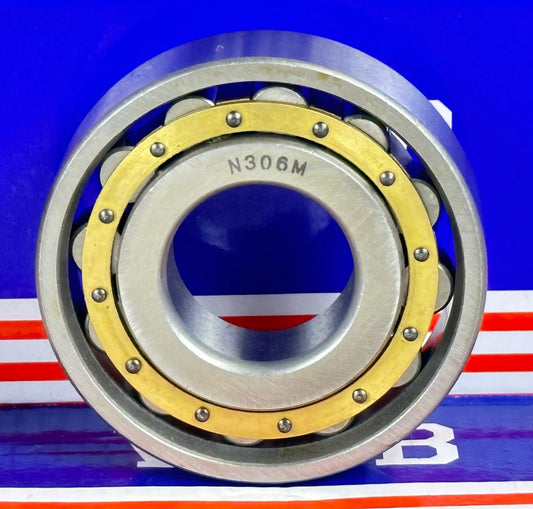ตลับลูกปืนลูกกลิ้งทรงกระบอก N306M ขนาด 30x72x19 ตลับลูกปืนทรงกระบอก