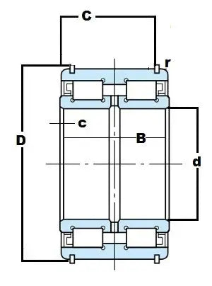 NAS5014UUNR Sheave Bearing 2-Row Full Complement Cylindrical