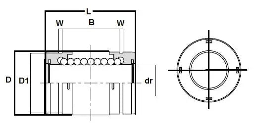NB GM20UU 20mm Slide Bush Ball Bushings Miniature Linear Motion Bearing