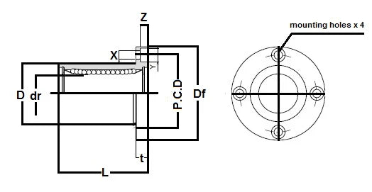 Vòng bi trượt NB SMF100 100mm Vòng bi bi trượt chuyển động tuyến tính