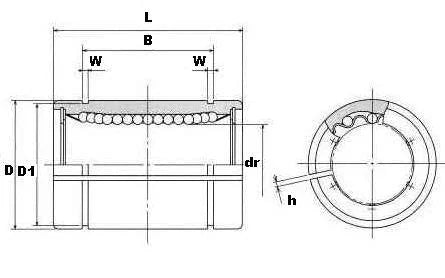NB SW40AJ 2-1/2 "ayarlanabilir bilyalı burçlar doğrusal hareket