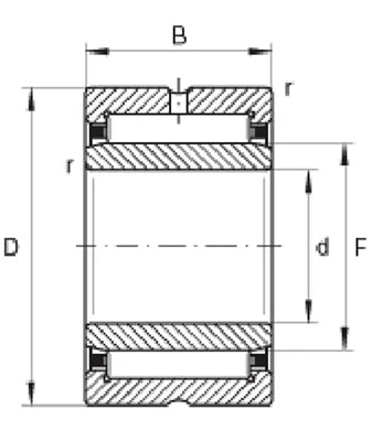 NKJ95/26ASR1 Needle Roller Bearing 95x125x26mm - Machined Type
