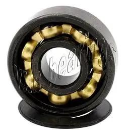 100-Pack 608B-2RS Sealed Skate Bearings Bronze Cage Black Seals