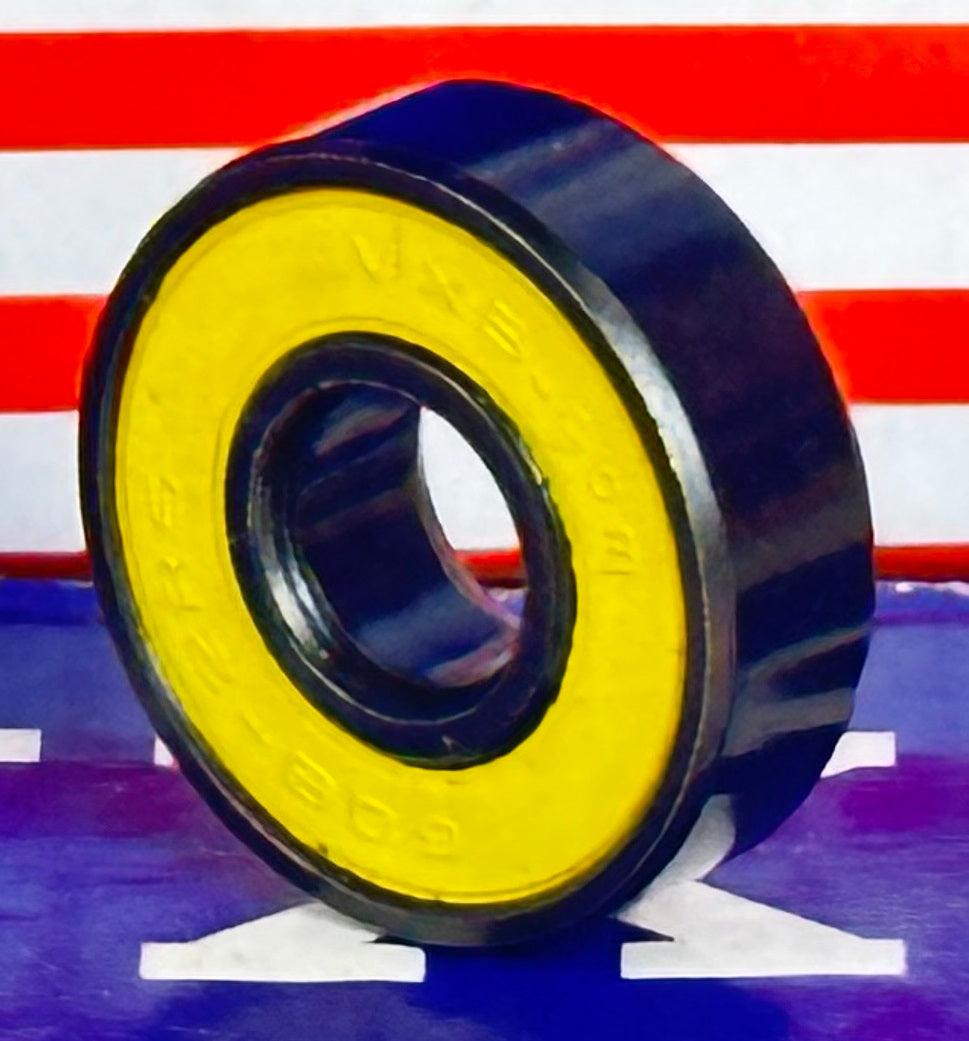 250-Pack 608B-2RS Sealed Bearings - Bronze Cage & yellow Seals 8x22x7mm