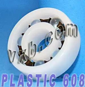 Acetal/POM Plastic Miniature Bearing 608 - Glass Balls - 8x22x7mm